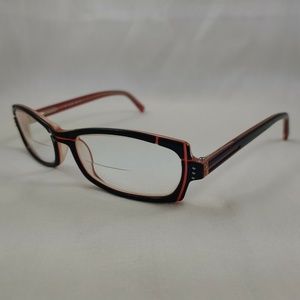 KONISHI Eyeglass Frames KL-323 C5 Black Pink Geometric Design Retro Hipster
